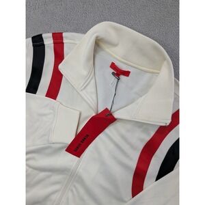 NWT BLANK STATE Track Jacket Mens M Cream Black Red Stripe Full Zip Athletic